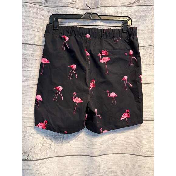 NWOT Shein Mens Swim Shorts With Flamingo Print Size M - Picture 2 of 3